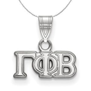 Sterling Silver Gamma Phi Beta Small Greek Necklace - 24 Inch